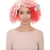 HPO Womens Pink White Ombre Doll Curly Wig | Ombre Fashion Wigs | Premium Breathable Capless Cap