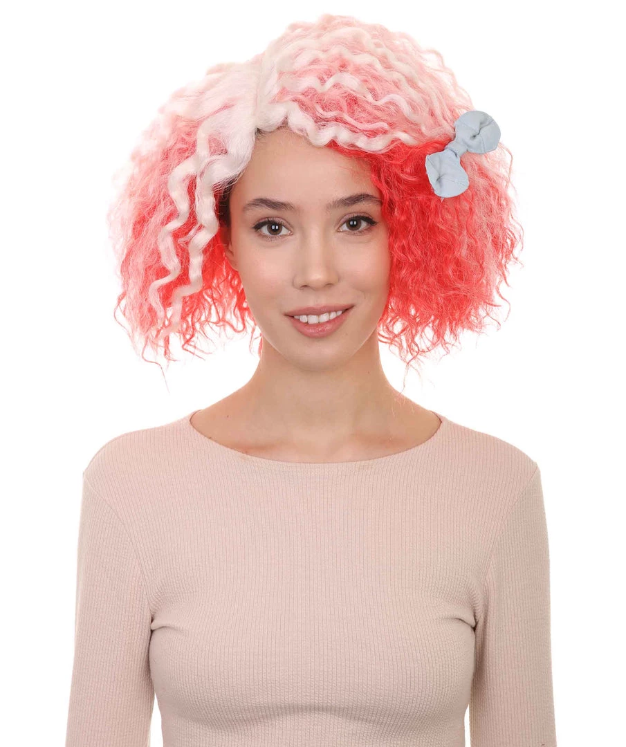 HPO Womens Pink White Ombre Doll Curly Wig | Ombre Fashion Wigs | Premium Breathable Capless Cap 1 HPO Womens Pink White Ombre Doll Curly Wig | Ombre Fashion Wigs | Premium Breathable Capless Cap