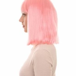 HPO Womens Party Bob Wig | Pink Cosplay Halloween Bob Wigs | Premium Breathable Capless Cap