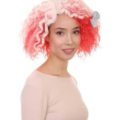 HPO Womens Pink White Ombre Doll Curly Wig | Ombre Fashion Wigs | Premium Breathable Capless Cap 14 HPO Womens Pink White Ombre Doll Curly Wig | Ombre Fashion Wigs | Premium Breathable Capless Cap