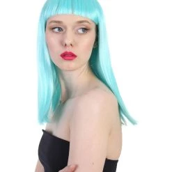 HPO Women's Shoulder Length Party Girl Wig - Aqua Blue, Light Purple Synthetic Fiber Hair 17 HPO Women's Shoulder Length Party Girl Wig - Aqua Blue, Light Purple Synthetic Fiber Hair