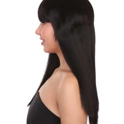 HPO Black Vampiress Womens Wig | Horror Character Cosplay Halloween Wig | Premium Breathable Capless Cap Women's 11 HPO Black Vampiress Womens Wig | Horror Character Cosplay Halloween Wig | Premium Breathable Capless Cap Women's