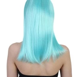 HPO Women's Shoulder Length Party Girl Wig - Aqua Blue, Light Purple Synthetic Fiber Hair 18 HPO Women's Shoulder Length Party Girl Wig - Aqua Blue, Light Purple Synthetic Fiber Hair