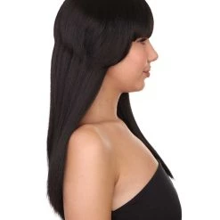 HPO Black Vampiress Womens Wig | Horror Character Cosplay Halloween Wig | Premium Breathable Capless Cap Women's 13 HPO Black Vampiress Womens Wig | Horror Character Cosplay Halloween Wig | Premium Breathable Capless Cap Women's