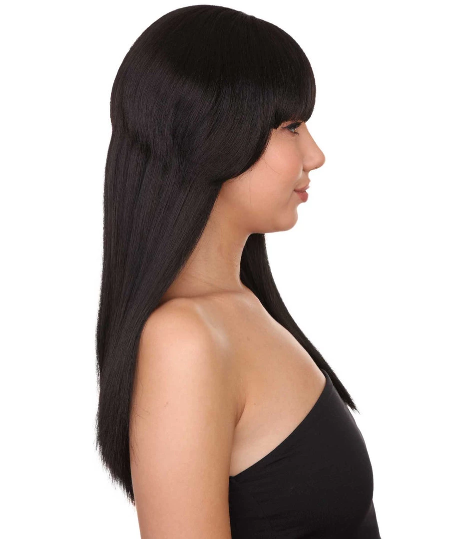 HPO Black Vampiress Womens Wig | Horror Character Cosplay Halloween Wig | Premium Breathable Capless Cap Women's 5 HPO Black Vampiress Womens Wig | Horror Character Cosplay Halloween Wig | Premium Breathable Capless Cap Women's