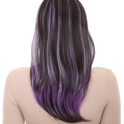 HPO Glamour Witch Womens Wig | Purple Black Sexy Cosplay Party Halloween Wig | Premium Breathable Capless Cap Women's