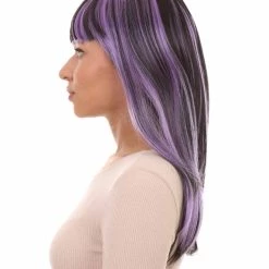 HPO Glamour Witch Womens Wig | Purple Black Sexy Cosplay Party Halloween Wig | Premium Breathable Capless Cap Women's
