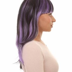 HPO Glamour Witch Womens Wig | Purple Black Sexy Cosplay Party Halloween Wig | Premium Breathable Capless Cap Women's