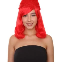 HPO 60's Bouffant Womens Wig | Red Vintage Wig | Premium Breathable Capless Cap Women's