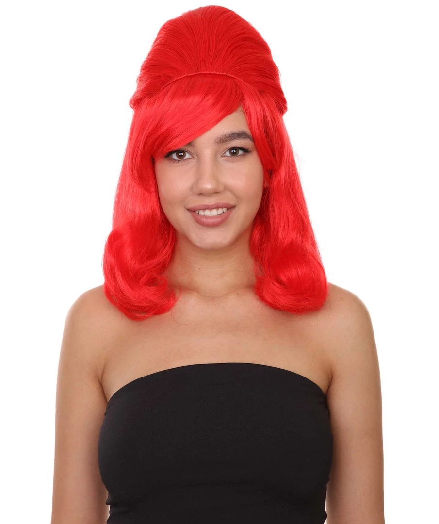 HPO 60's Bouffant Womens Wig | Red Vintage Wig | Premium Breathable Capless Cap Women's 1 HPO 60's Bouffant Womens Wig | Red Vintage Wig | Premium Breathable Capless Cap Women's