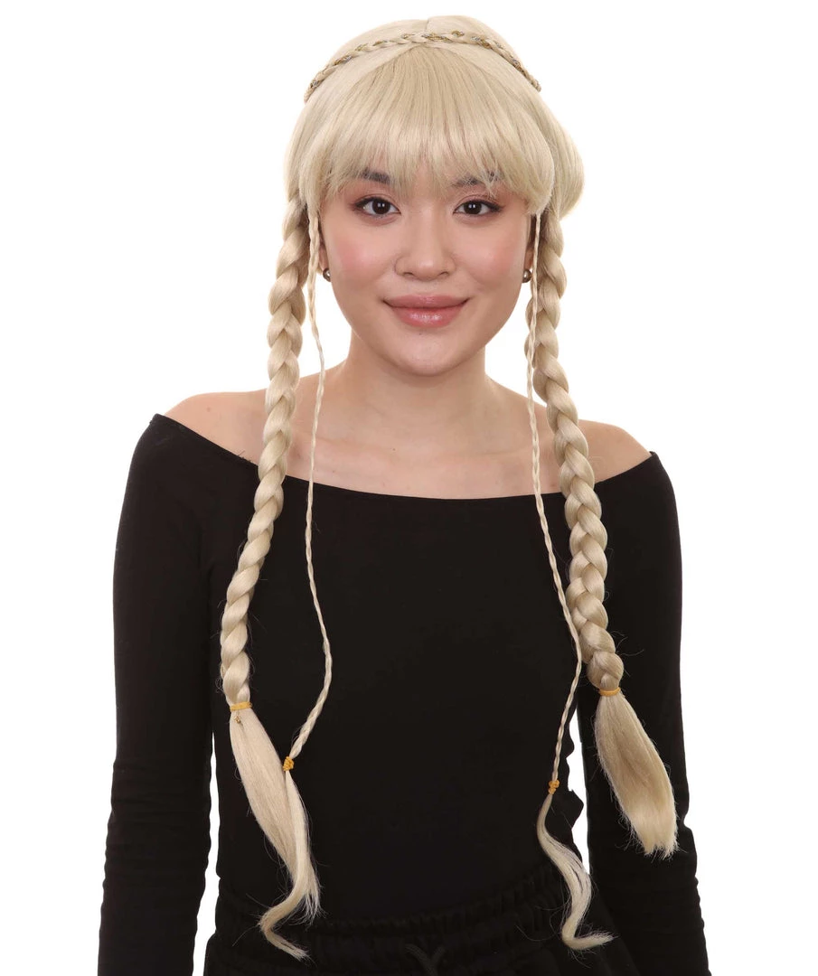 HPO Blonde Braided Renaissance Womens Wig | Historical Period Wig | Premium Breathable Capless Cap 1 HPO Blonde Braided Renaissance Womens Wig | Historical Period Wig | Premium Breathable Capless Cap