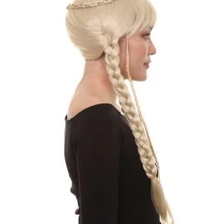 HPO Blonde Braided Renaissance Womens Wig | Historical Period Wig | Premium Breathable Capless Cap 13 HPO Blonde Braided Renaissance Womens Wig | Historical Period Wig | Premium Breathable Capless Cap