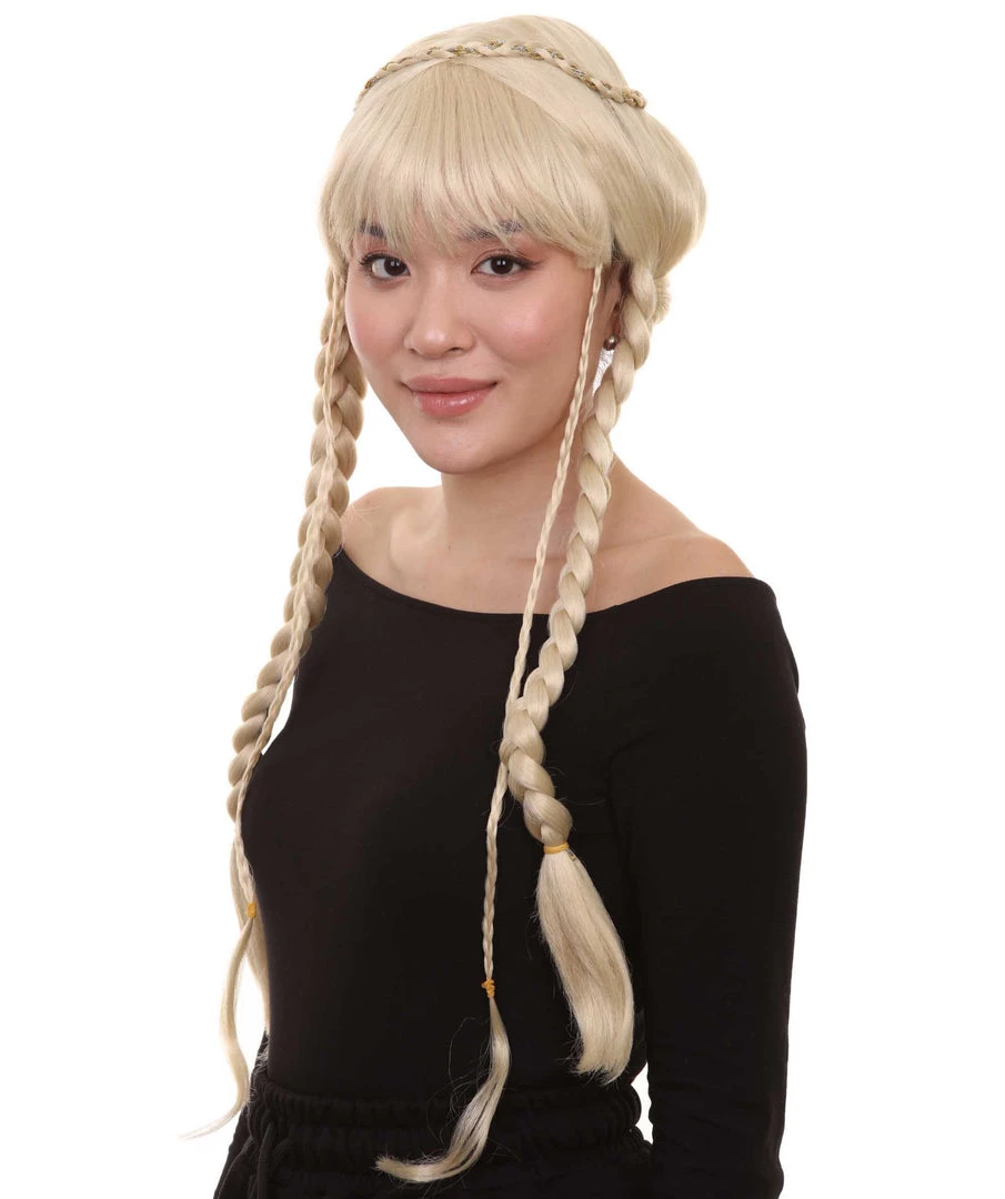 HPO Blonde Braided Renaissance Womens Wig | Historical Period Wig | Premium Breathable Capless Cap 2 HPO Blonde Braided Renaissance Womens Wig | Historical Period Wig | Premium Breathable Capless Cap