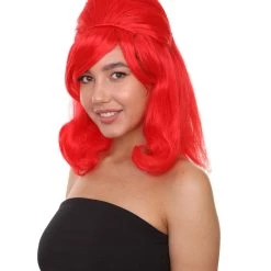 HPO 60's Bouffant Womens Wig | Red Vintage Wig | Premium Breathable Capless Cap Women's