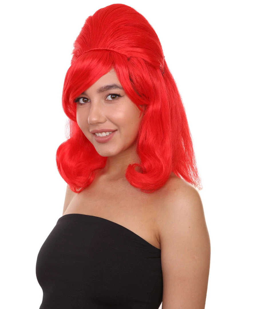 HPO 60's Bouffant Womens Wig | Red Vintage Wig | Premium Breathable Capless Cap Women's 2 HPO 60's Bouffant Womens Wig | Red Vintage Wig | Premium Breathable Capless Cap Women's