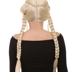 HPO Blonde Braided Renaissance Womens Wig | Historical Period Wig | Premium Breathable Capless Cap 12 HPO Blonde Braided Renaissance Womens Wig | Historical Period Wig | Premium Breathable Capless Cap