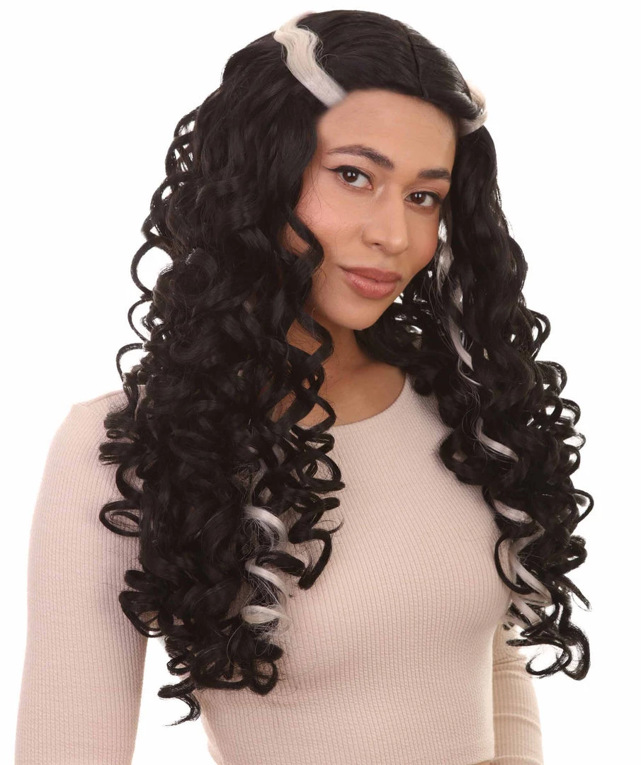 HPO Long Streaked Witch Sorceress Vampire Womens Wig | Horror Ghostly Halloween Wig | Premium Breathable Capless Cap 6 HPO Long Streaked Witch Sorceress Vampire Womens Wig | Horror Ghostly Halloween Wig | Premium Breathable Capless Cap