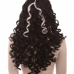 HPO Long Streaked Witch Sorceress Vampire Womens Wig | Horror Ghostly Halloween Wig | Premium Breathable Capless Cap 12 HPO Long Streaked Witch Sorceress Vampire Womens Wig | Horror Ghostly Halloween Wig | Premium Breathable Capless Cap