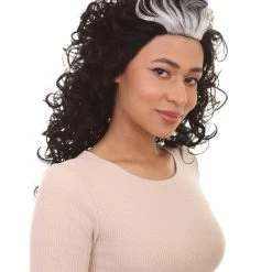 HPO Vampire Womens Wig | Long Curly Ghost Horror Wig | Premium Breathable Capless Cap