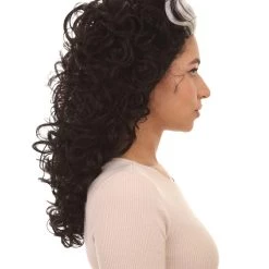 HPO Vampire Womens Wig | Long Curly Ghost Horror Wig | Premium Breathable Capless Cap