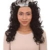 HPO Vampire Womens Wig | Long Curly Ghost Horror Wig | Premium Breathable Capless Cap