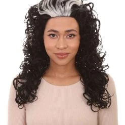 HPO Vampire Womens Wig | Long Curly Ghost Horror Wig | Premium Breathable Capless Cap