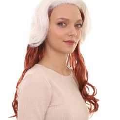 HPO Womens Superhero Curly Long Wig | White & Brown TV/Movie Wigs | Premium Breathable Capless Cap Women's 14 HPO Womens Superhero Curly Long Wig | White & Brown TV/Movie Wigs | Premium Breathable Capless Cap Women's