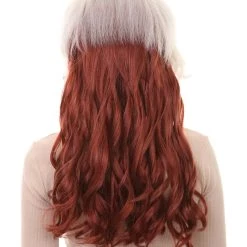 HPO Womens Superhero Curly Long Wig | White & Brown TV/Movie Wigs | Premium Breathable Capless Cap Women's 12 HPO Womens Superhero Curly Long Wig | White & Brown TV/Movie Wigs | Premium Breathable Capless Cap Women's