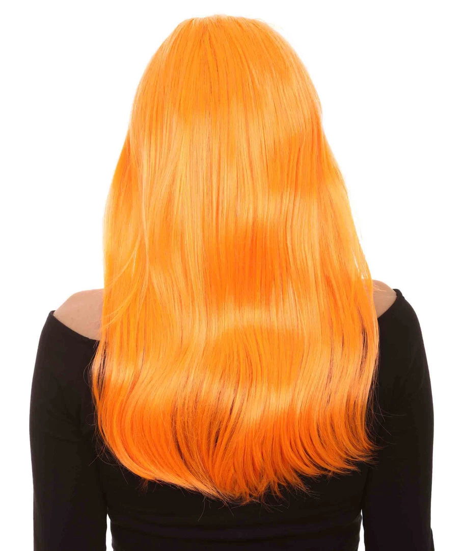 HPO Women's Glamour Pumpkin Orange Wig | Stage/Event Fancy Halloween Wig | Premium Breathable Capless Cap 6 HPO Women's Glamour Pumpkin Orange Wig | Stage/Event Fancy Halloween Wig | Premium Breathable Capless Cap