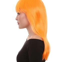 HPO Women's Glamour Pumpkin Orange Wig | Stage/Event Fancy Halloween Wig | Premium Breathable Capless Cap 11 HPO Women's Glamour Pumpkin Orange Wig | Stage/Event Fancy Halloween Wig | Premium Breathable Capless Cap