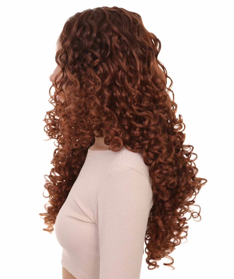 HPO Women's Womens Brown Long Curly Wig Song Contest 2018 | Celebrity Wigs | Premium Breathable Capless Cap 3 HPO Women's Womens Brown Long Curly Wig Song Contest 2018 | Celebrity Wigs | Premium Breathable Capless Cap