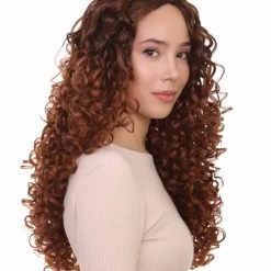 HPO Women's Womens Brown Long Curly Wig Song Contest 2018 | Celebrity Wigs | Premium Breathable Capless Cap 14 HPO Women's Womens Brown Long Curly Wig Song Contest 2018 | Celebrity Wigs | Premium Breathable Capless Cap
