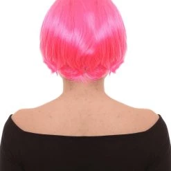 HPO Pink Short Bob Womens Wig | Party Ready Fancy Cosplay Halloween Wig | Premium Breathable Capless Cap Women's 12 HPO Pink Short Bob Womens Wig | Party Ready Fancy Cosplay Halloween Wig | Premium Breathable Capless Cap Women's