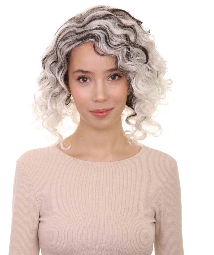 HPO Womens Fashion Highlight Wavy Wig | Grey & Black Fashion Wigs | Premium Breathable Capless Cap 1 HPO Womens Fashion Highlight Wavy Wig | Grey & Black Fashion Wigs | Premium Breathable Capless Cap