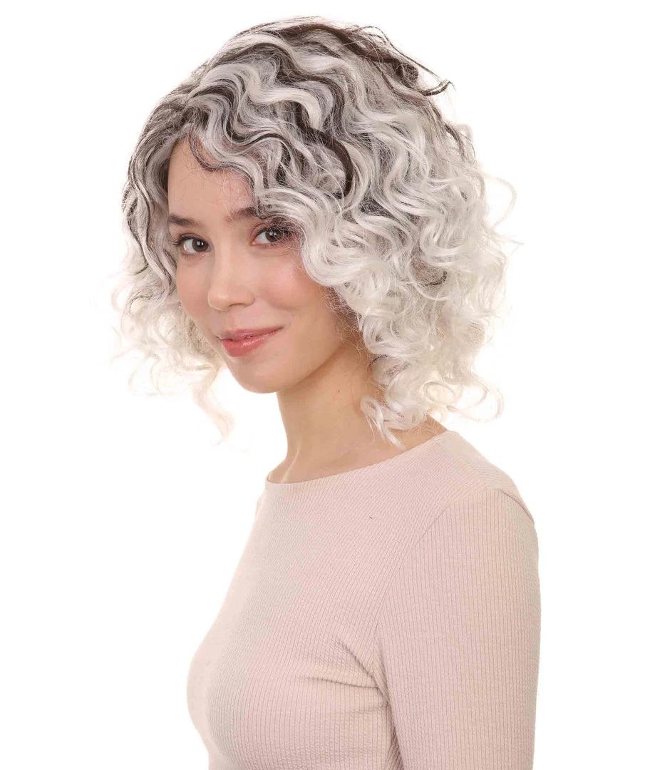 HPO Womens Fashion Highlight Wavy Wig | Grey & Black Fashion Wigs | Premium Breathable Capless Cap 2 HPO Womens Fashion Highlight Wavy Wig | Grey & Black Fashion Wigs | Premium Breathable Capless Cap