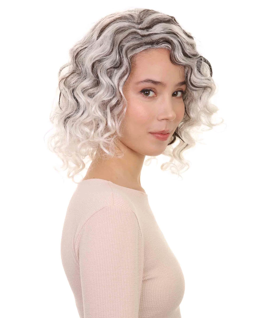 HPO Womens Fashion Highlight Wavy Wig | Grey & Black Fashion Wigs | Premium Breathable Capless Cap 6 HPO Womens Fashion Highlight Wavy Wig | Grey & Black Fashion Wigs | Premium Breathable Capless Cap