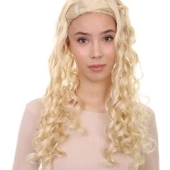 HPO Womens Renaissance Lady Wig | Blonde Historical Wigs | Premium Breathable Capless Cap Women's