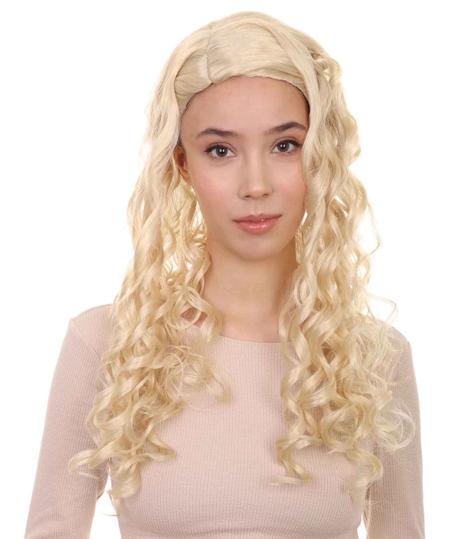 HPO Womens Renaissance Lady Wig | Blonde Historical Wigs | Premium Breathable Capless Cap Women's 1 HPO Womens Renaissance Lady Wig | Blonde Historical Wigs | Premium Breathable Capless Cap Women's