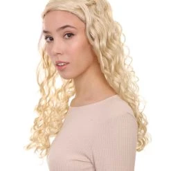 HPO Womens Renaissance Lady Wig | Blonde Historical Wigs | Premium Breathable Capless Cap Women's