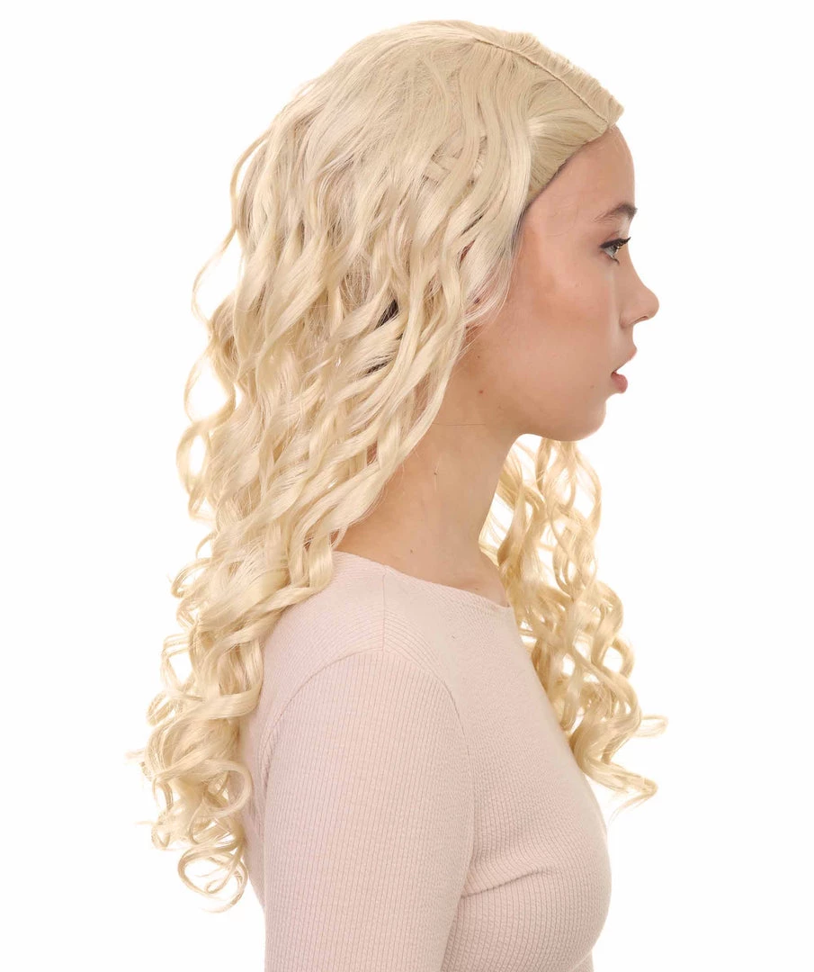 HPO Womens Renaissance Lady Wig | Blonde Historical Wigs | Premium Breathable Capless Cap Women's 5 HPO Womens Renaissance Lady Wig | Blonde Historical Wigs | Premium Breathable Capless Cap Women's