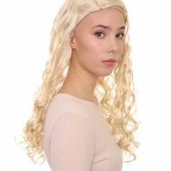 HPO Womens Renaissance Lady Wig | Blonde Historical Wigs | Premium Breathable Capless Cap Women's 14 HPO Womens Renaissance Lady Wig | Blonde Historical Wigs | Premium Breathable Capless Cap Women's