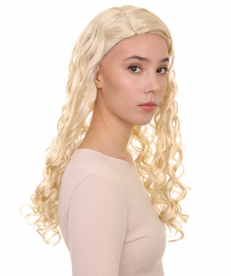HPO Womens Renaissance Lady Wig | Blonde Historical Wigs | Premium Breathable Capless Cap Women's 6 HPO Womens Renaissance Lady Wig | Blonde Historical Wigs | Premium Breathable Capless Cap Women's