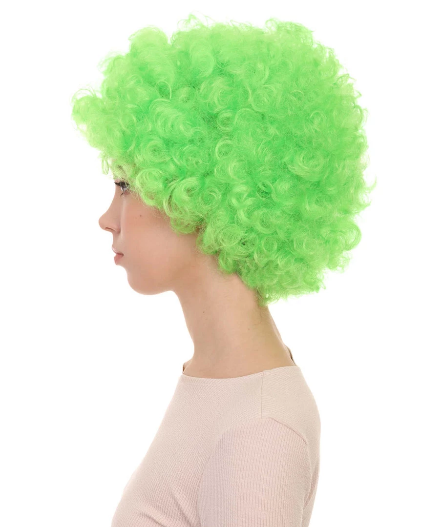 HPO Green Afro Unisex Wig | Super Size Jumbo Fancy Halloween Wig 3 HPO Green Afro Unisex Wig | Super Size Jumbo Fancy Halloween Wig