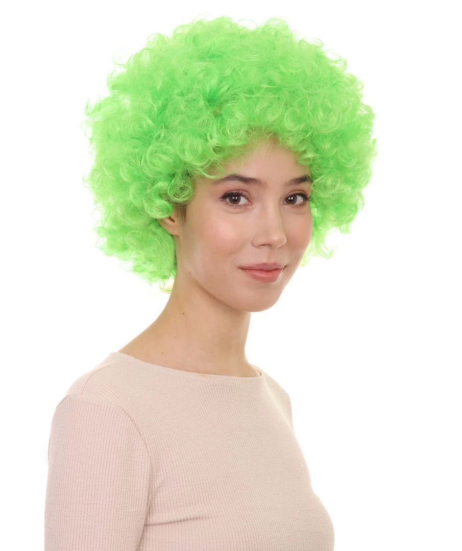 HPO Green Afro Unisex Wig | Super Size Jumbo Fancy Halloween Wig 6 HPO Green Afro Unisex Wig | Super Size Jumbo Fancy Halloween Wig