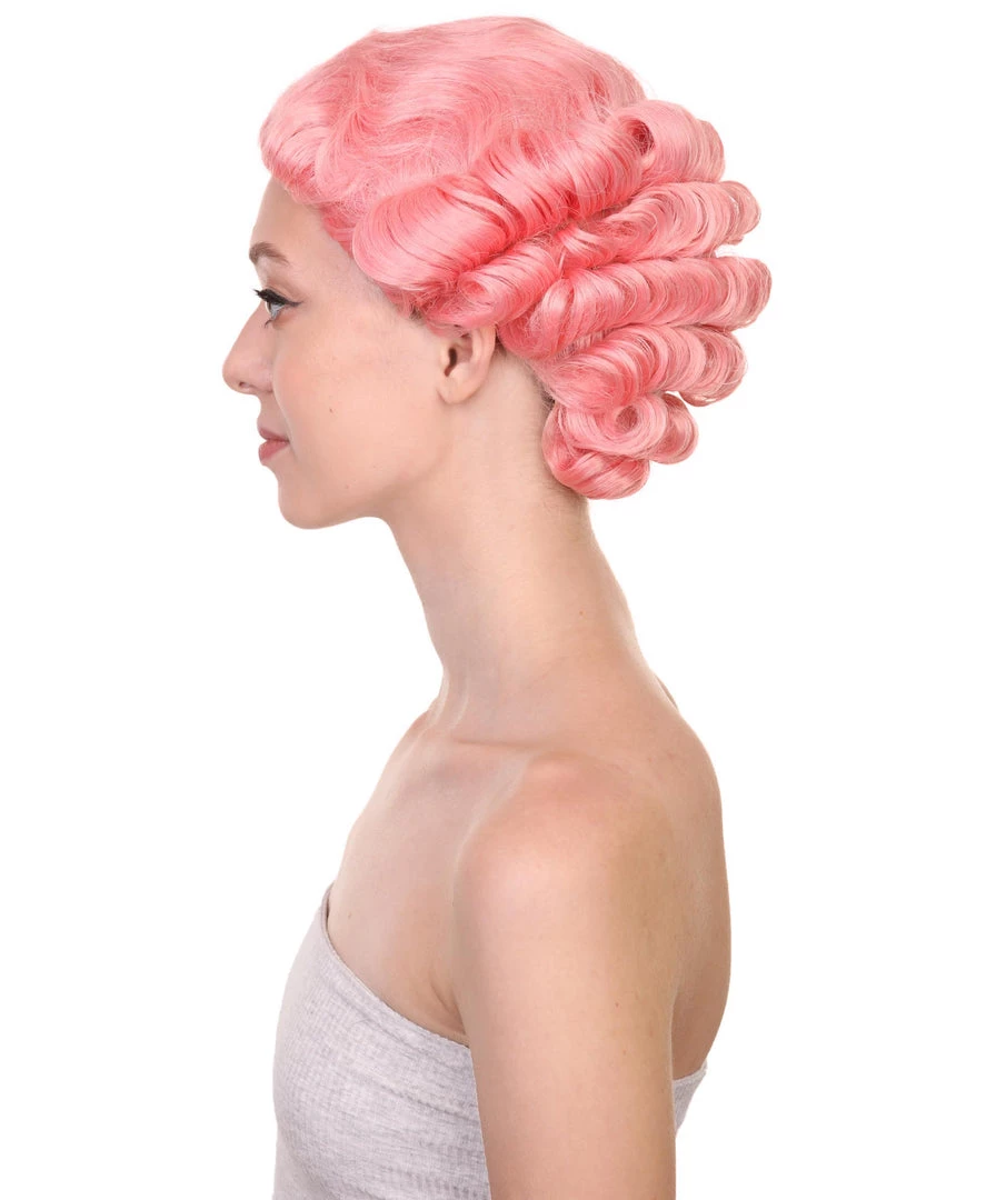 HPO Women's Adult Womens Wig | Pink Vintage Wigs | Premium Breathable Capless Cap 3 HPO Women's Adult Womens Wig | Pink Vintage Wigs | Premium Breathable Capless Cap