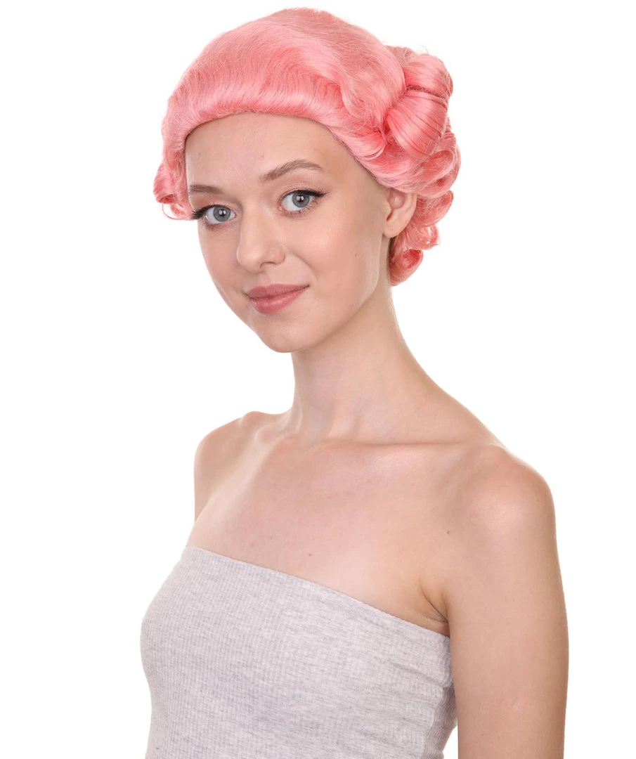 HPO Women's Adult Womens Wig | Pink Vintage Wigs | Premium Breathable Capless Cap 2 HPO Women's Adult Womens Wig | Pink Vintage Wigs | Premium Breathable Capless Cap