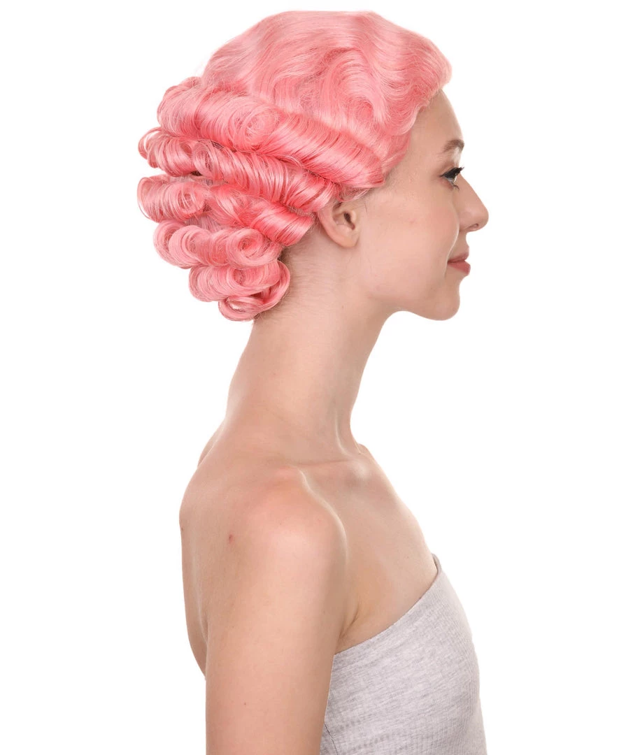 HPO Women's Adult Womens Wig | Pink Vintage Wigs | Premium Breathable Capless Cap 5 HPO Women's Adult Womens Wig | Pink Vintage Wigs | Premium Breathable Capless Cap