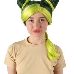 HPO Adult Women's Japanese Manga Anime Cujoh Stone Green Wig With Buns