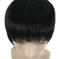 HPO Men's Adult Mens Kung Fu Bruce Lee Wig | Black Cosplay Halloween Wig | Premium Breathable Capless Cap