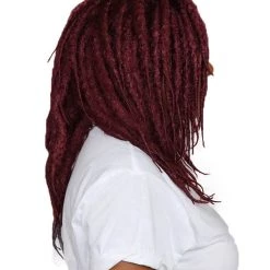 HPO Long Burgundy Dreadlocks Women's Wig | Dramatical Cosplay Halloween Wig | Premium Breathable Capless Cap